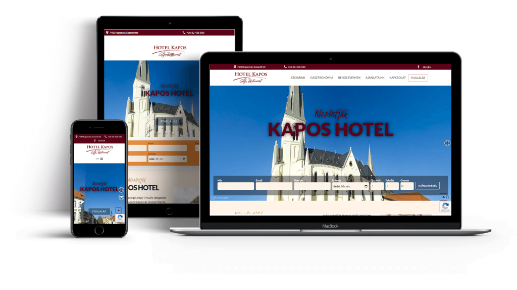 Hotel Kapos responsive honlap layout